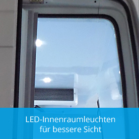 Frigovans Rent - Kühlfahrzeuge mieten mit LED Innenraumleuchte für eine bessere Sicht